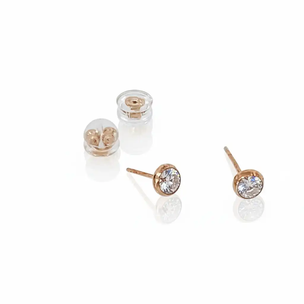 עגילים צמודים לנערה זהב 14K