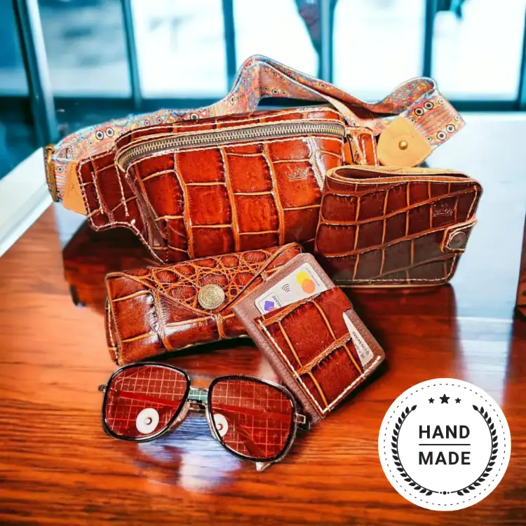 סט יוקרתי - תיק צד ארנק גבר + מחזיק כרטיסים + נרתיק משקפיים 