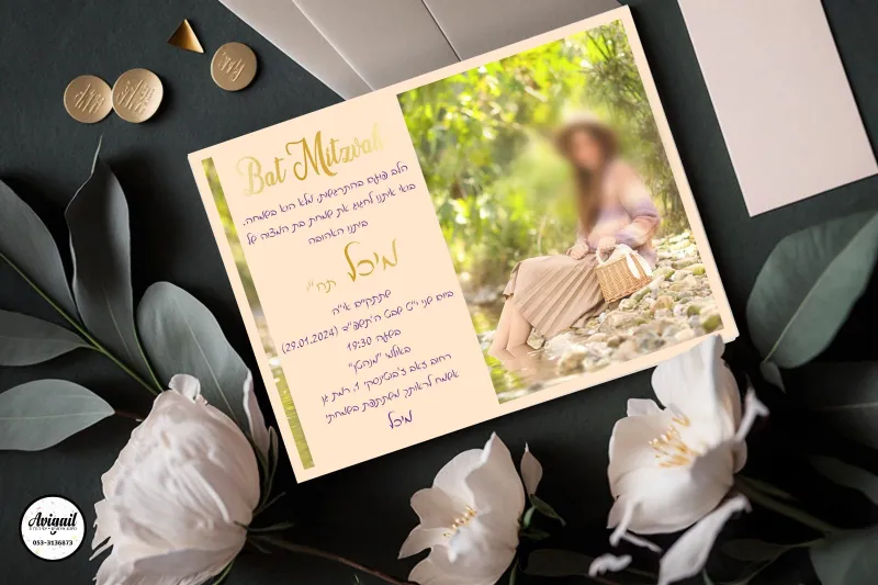 עיצוב הזמנה לבת מצוה