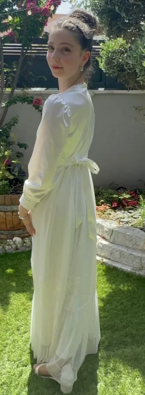 שמלת בת מצווה קלאסית עליון סאטן