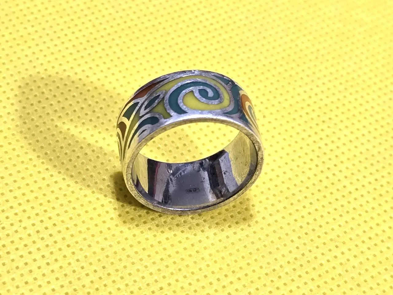 טבעת רחבה מכסף סטרלינג 925, משקל 7.5 גרם,  מידה 6