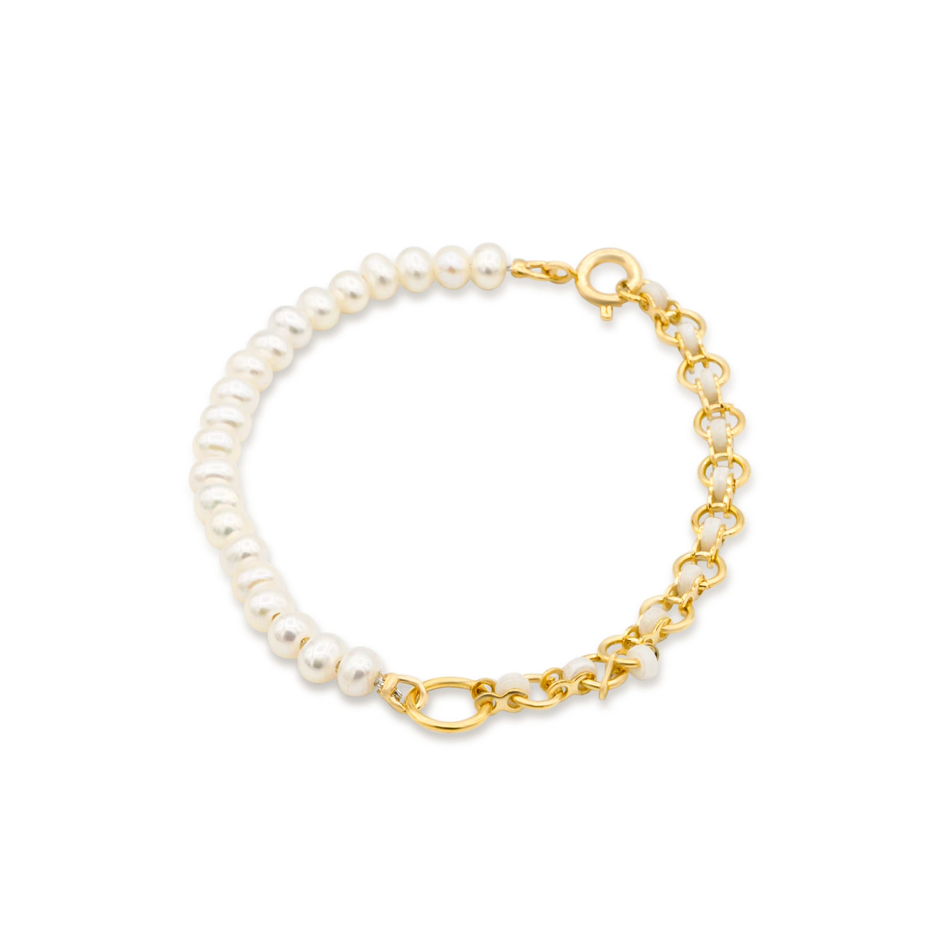 צמיד גולדפילד חצי פנינים מתורבתות לולאות גדולות