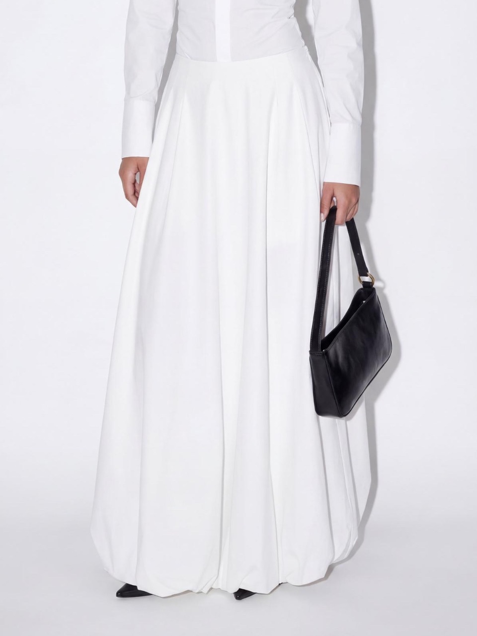 חצאית פופלין לבן