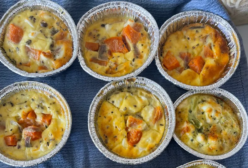 Sweet potato mini quiche