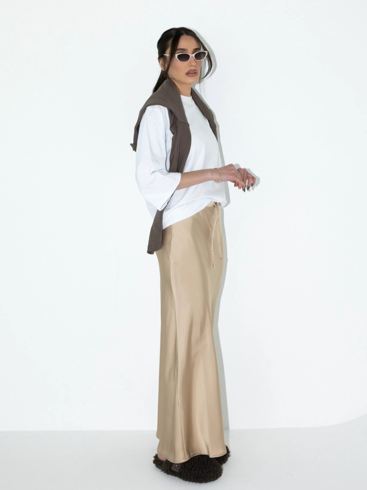 חצאית מורגן בז'