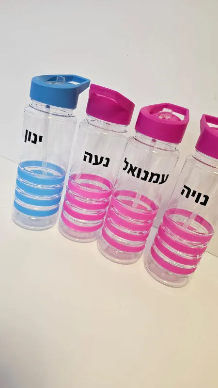 בקבוק ורוד ותכלת פסים