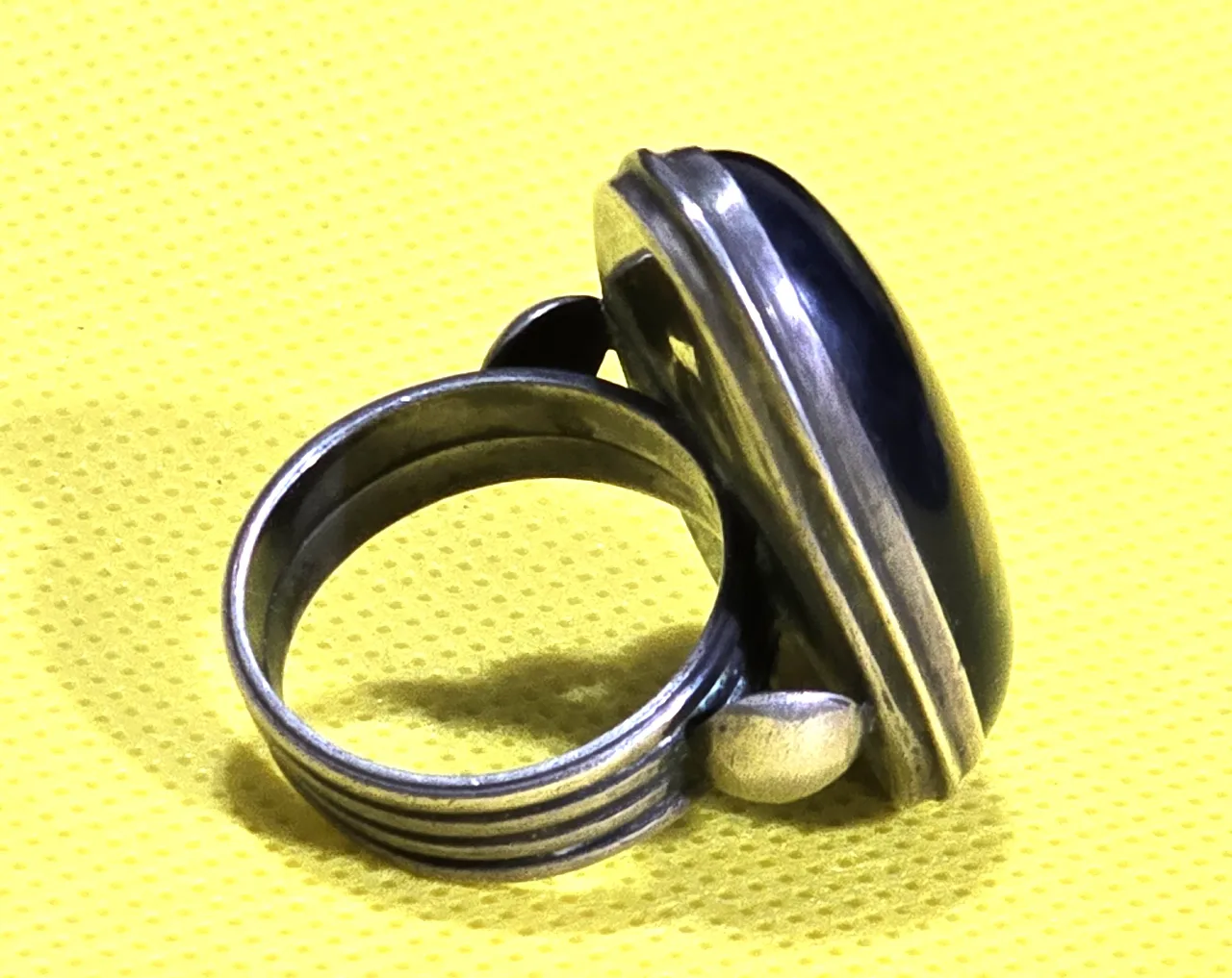 טבעת כסף מרהיבה גדולה איכותית ובעלת נוכחות סטרלינג 925 חתום