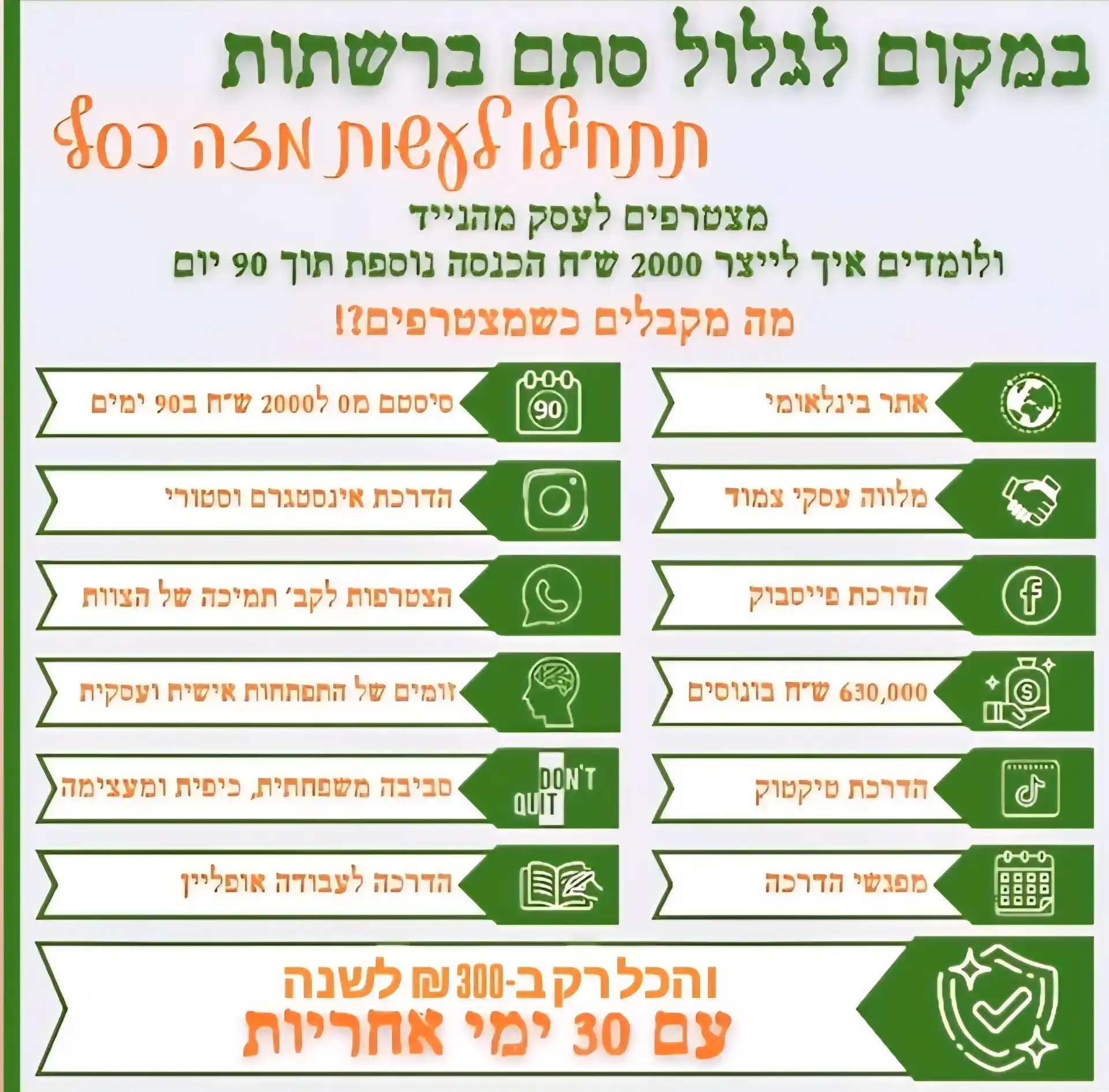 הצטרפו כזכיינים לארגון שלי ותקבלו ליווי אישי שלי