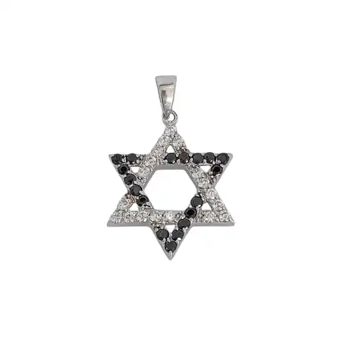 תליון מגן דויד משובץ כסף 925