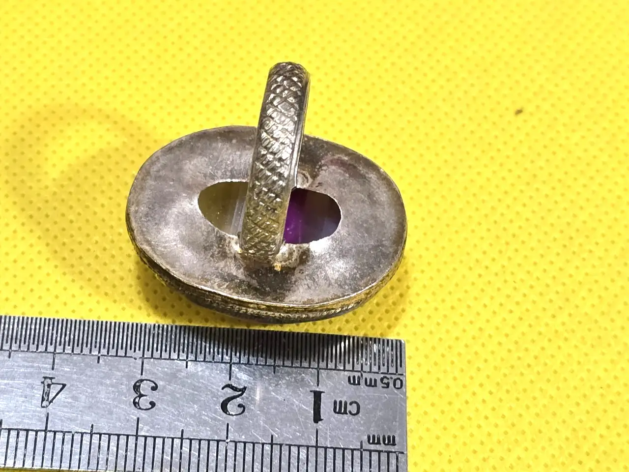 טבעת כסף גדולה ומרשימה מידה 8 מעוטרת אבן =האגת חתומה לכסף 925