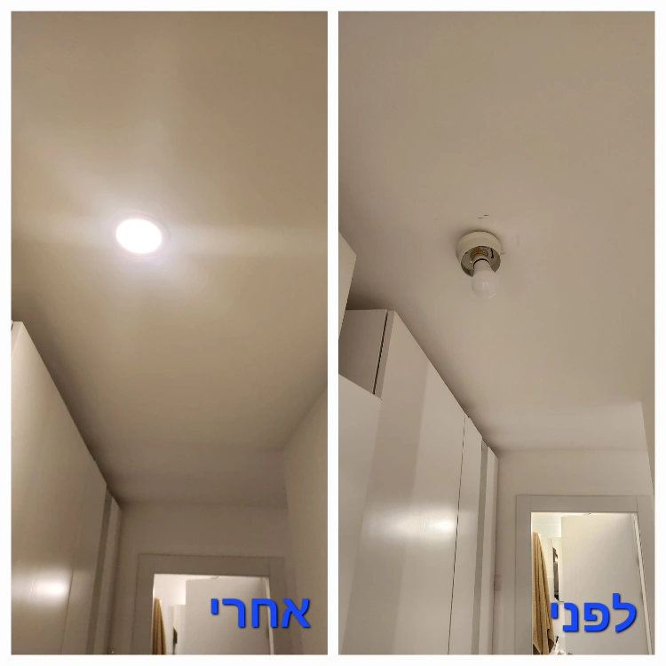 התקנת גופי תאורה שקועים בתקרת גבס 