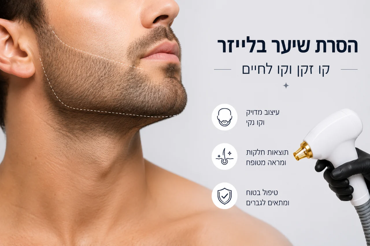 הסרת שיער עצמות לחיים וקו זקן 10 טיפולים