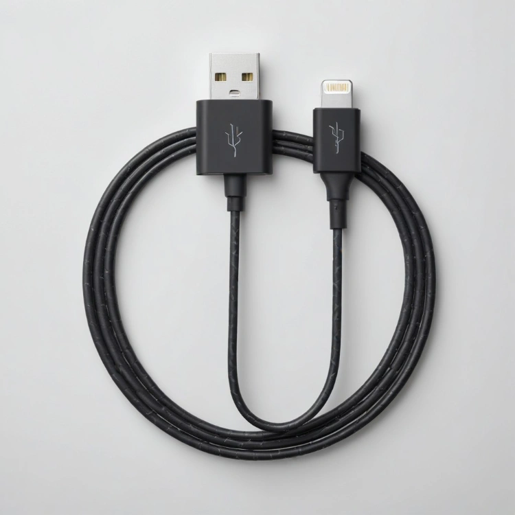 כבל טעינה אייפון בצבע שחור