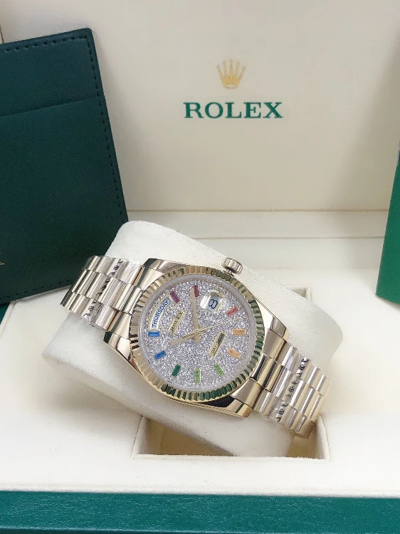 Rolex diamond double calendar