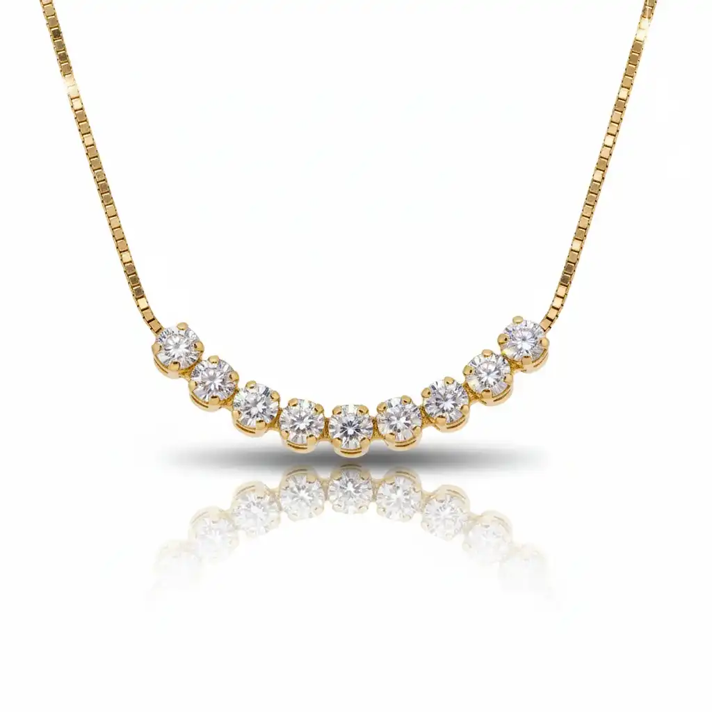 שרשרת זהב 14K משובצת בזירקוניה