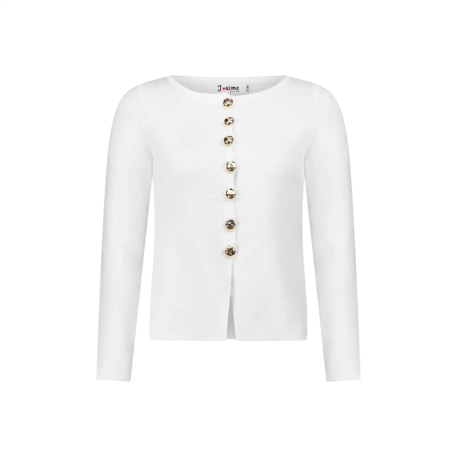 סריג דק עם כפתורי זהב