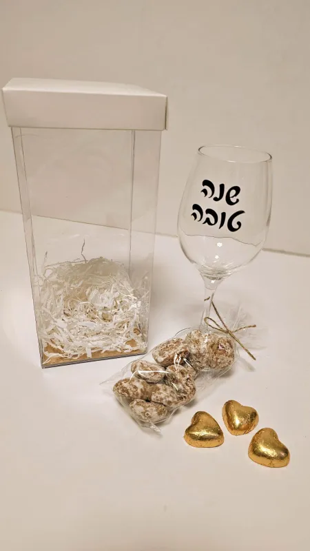 סט כוס ממותגת עם דובשניות וקופסא