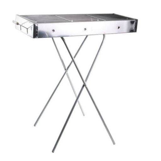 מנגל נירוסטה כפול 79/30 ס"מ + רגליים 