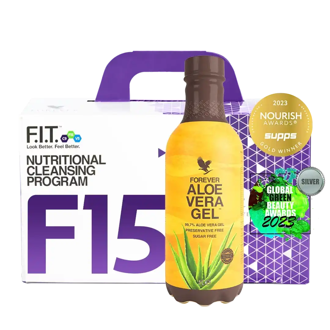 F15 עם משקה ג'ל אלוורה