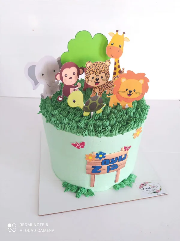 עוגת יום הולדת גן חיות🐆🐄🐩🐢🦓