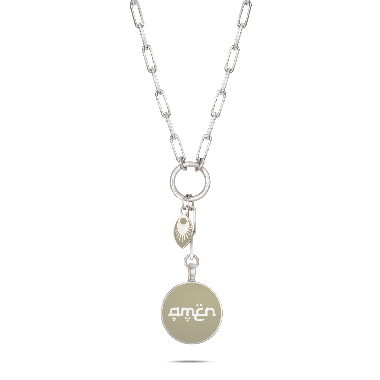 Silver & Enamel Halo with charm - available in 4 colors