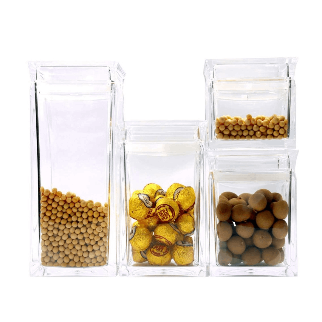 קופסאות אחסון אקריל סגירת וואקום ב4 גדלים לבחירה