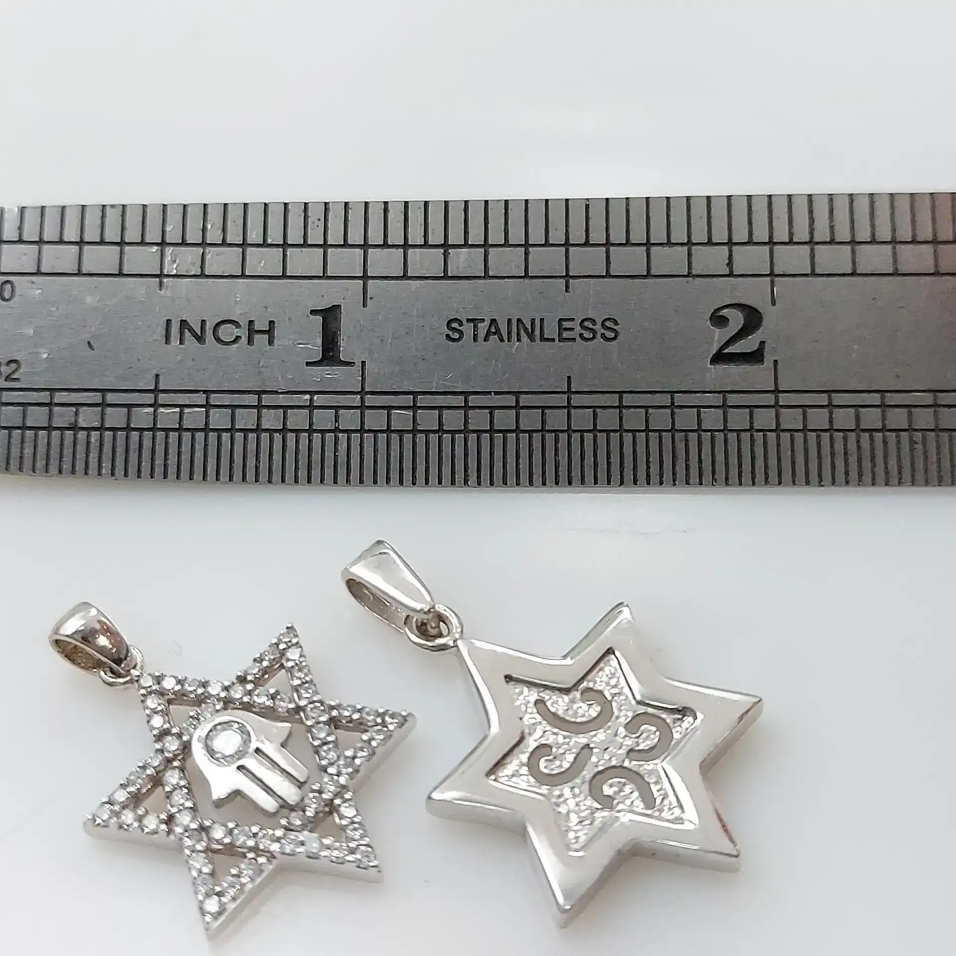 תליון מגן דוד מעוצב בשני מפלסים 14K