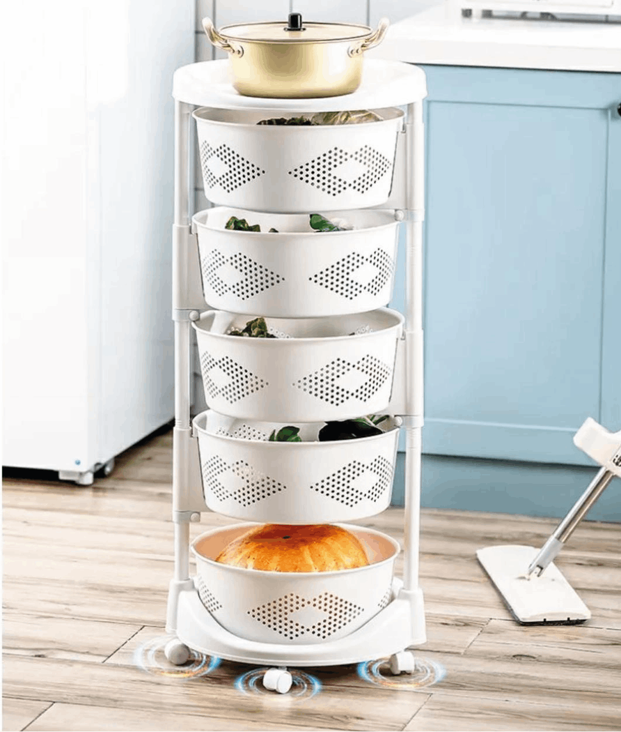 עגלת שירות לפירות וירקות 4/5 קומות