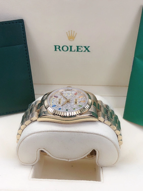 Rolex diamond double calendar
