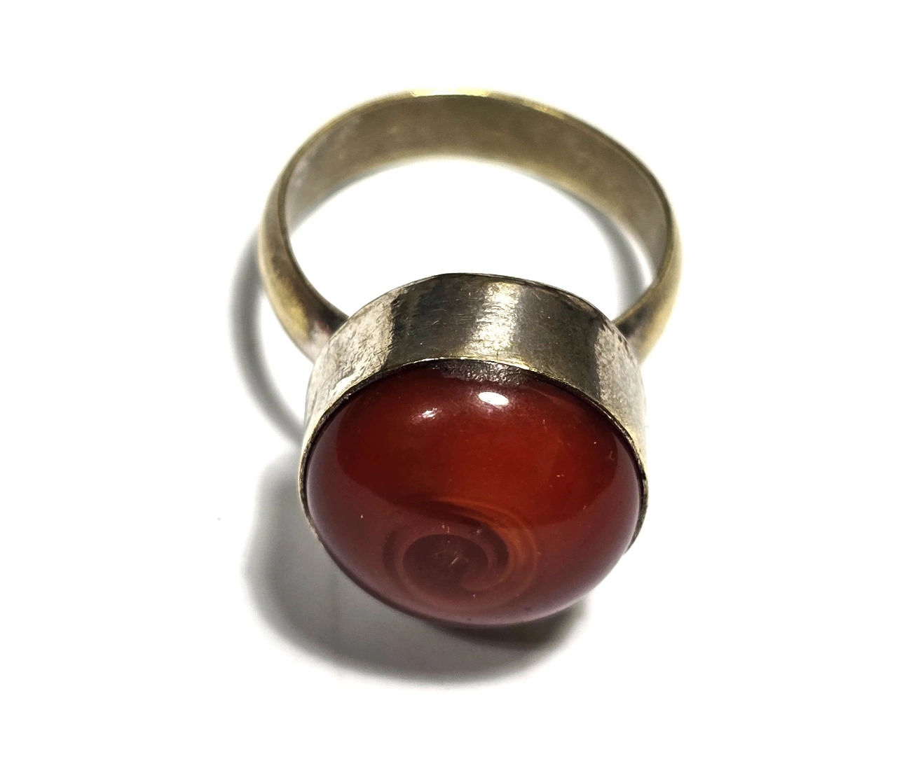 טבעת כסף (הכסף אך ורק מסביב לאבן) האבן קוריליאן מידה 8