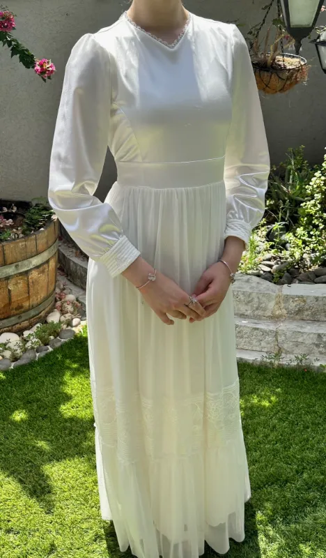 שמלת בת מצווה קלאסית עליון סאטן