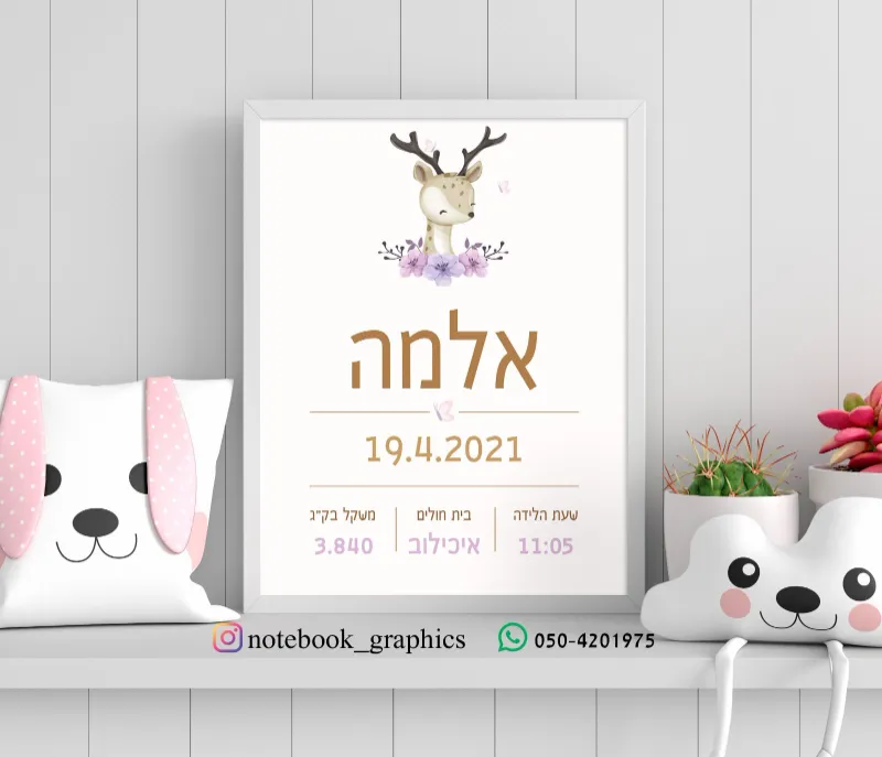 תעודת לידה מעוצבת