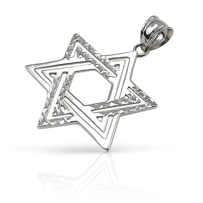 תליון מגן דוד בעיצוב אומנותי 14K