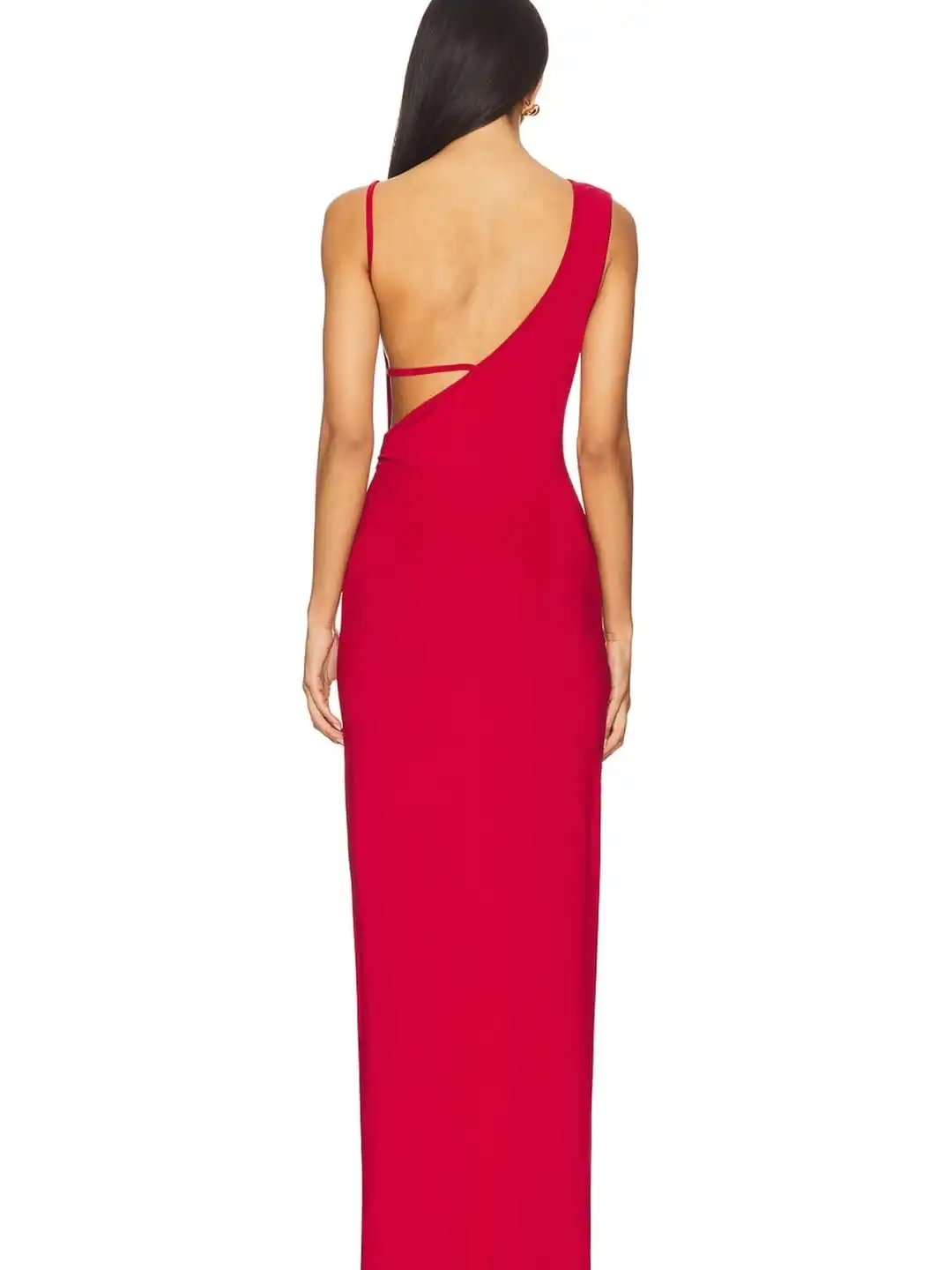 שמלת אדומה קלאסית גב פתוח ארוכה