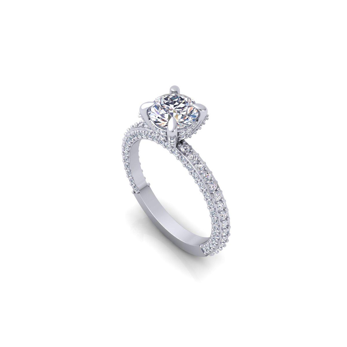 טבעת יהלום עגול