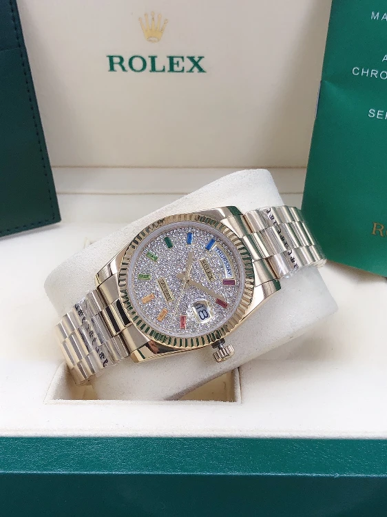 Rolex diamond double calendar