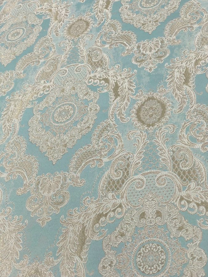 ז׳קארד דגם מלכות צבע טורקיז זהב עדין