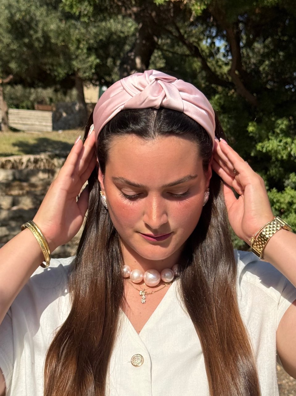 קשת קשירה סאטן-ורוד