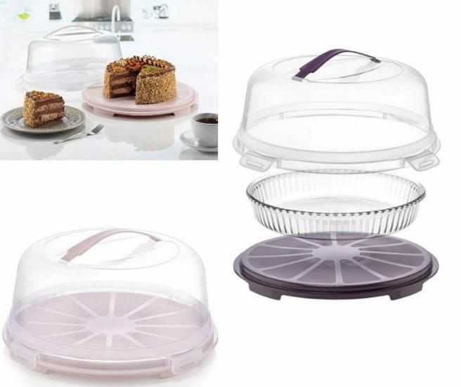 בית עוגה עגול מפלסטיק לשמירת הטריות