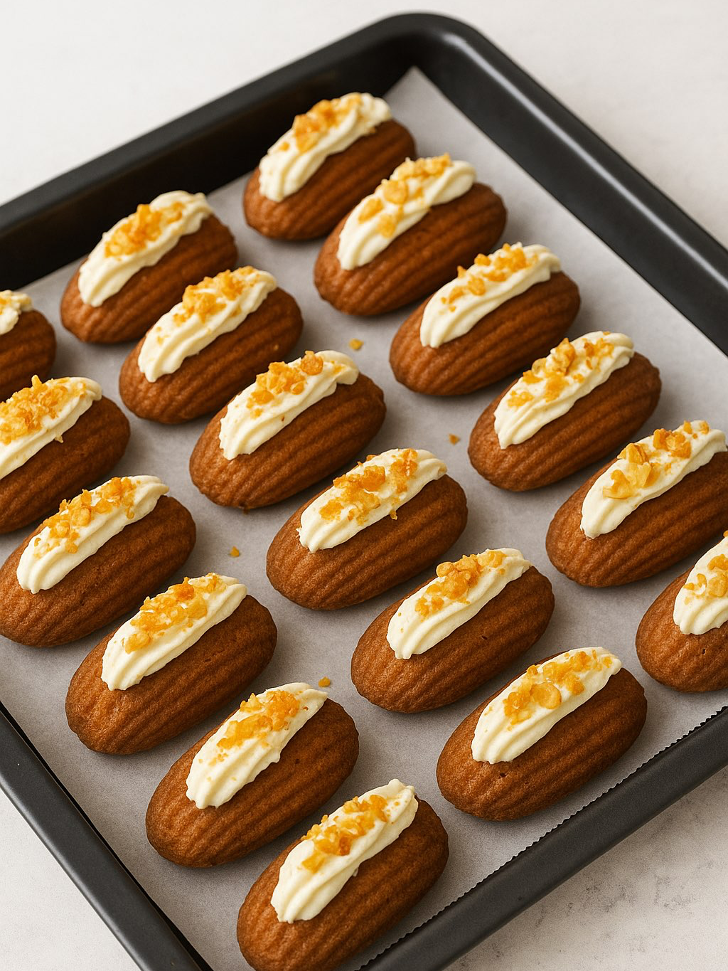 אקלר מסקרפונה עם שקדים מקורמלים