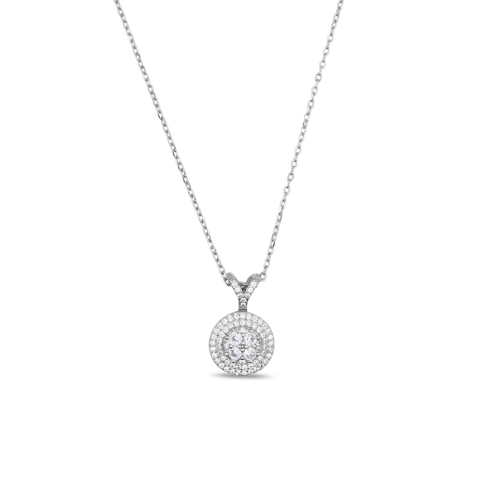 שרשרת זירקונים עשויה כסף 