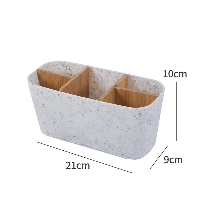 מעמד מלבני דמוי שיש למברשות שיניים 