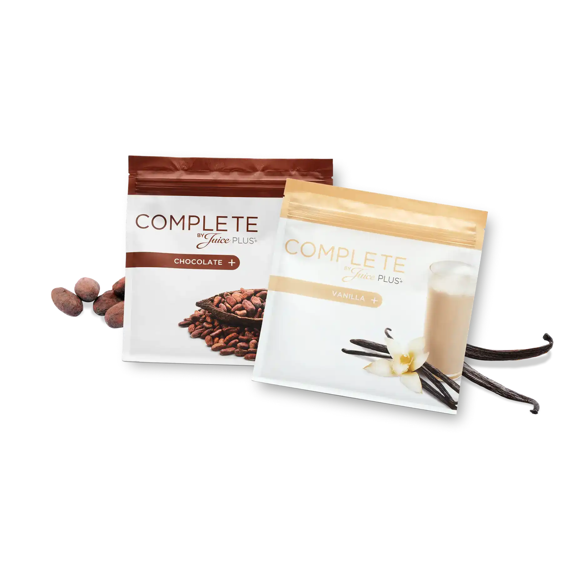 אבקה להכנת משקה על בסיס חלבון צמחי בטעם וניל ושוקולד