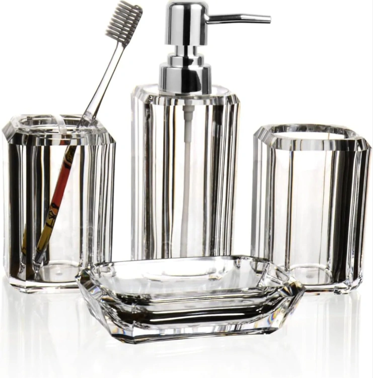 סט אקרילי לאמבטיה 4 חלקים יוקרתי