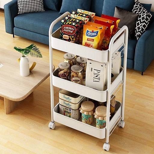 עגלת שירות 3 קומות עם גלגלים