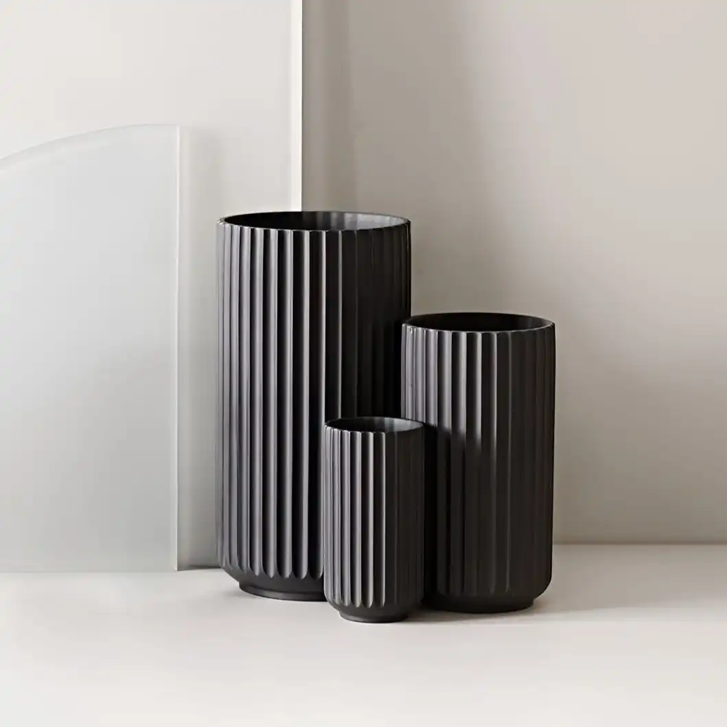 סט אגרטלי מתכת עגולים שחור