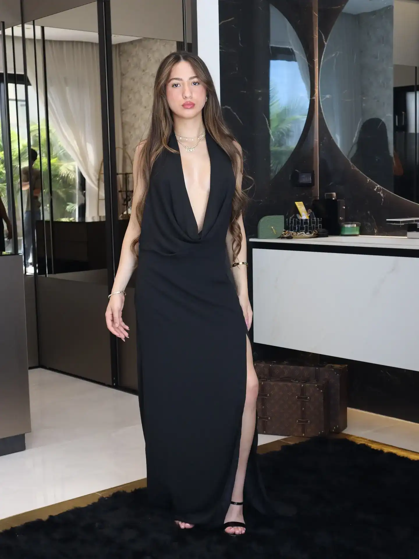 שמלה שחור מקסי