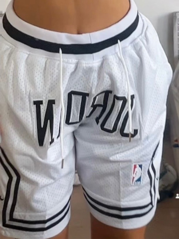 מכנס NBA - ג׳ורדן לבן עם כיתוב 