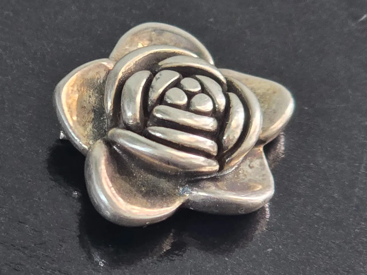 סיכת כסף 925 וינט'ג בצורת שושנה הטבעת כסף מלא