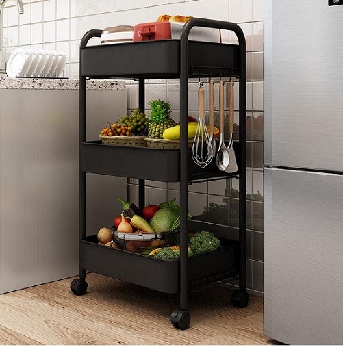 עגלת שירות 3 קומות עם גלגלים